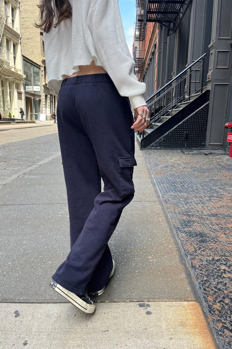 Anastasia Soft Pocket Sweatpants Sweatpants & Sweatshirts Brandy Melville Navy Blue Women - 2