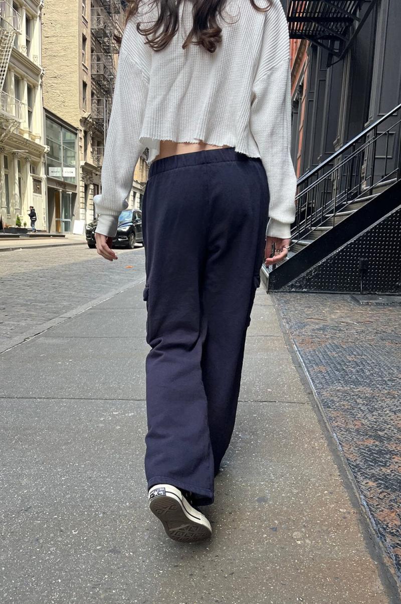 Anastasia Soft Pocket Sweatpants Sweatpants & Sweatshirts Brandy Melville Navy Blue Women - 3