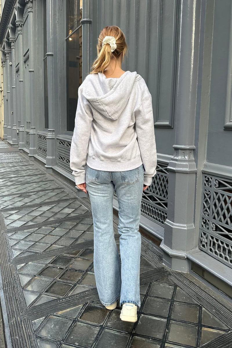 Christy Hoodie Brandy Melville Women Silver Grey Sweatpants & Sweatshirts - 3