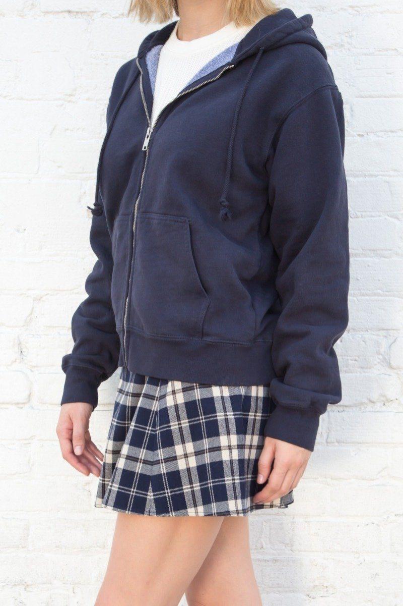Christy Hoodie Brandy Melville Women Navy Blue Sweatpants & Sweatshirts - 4