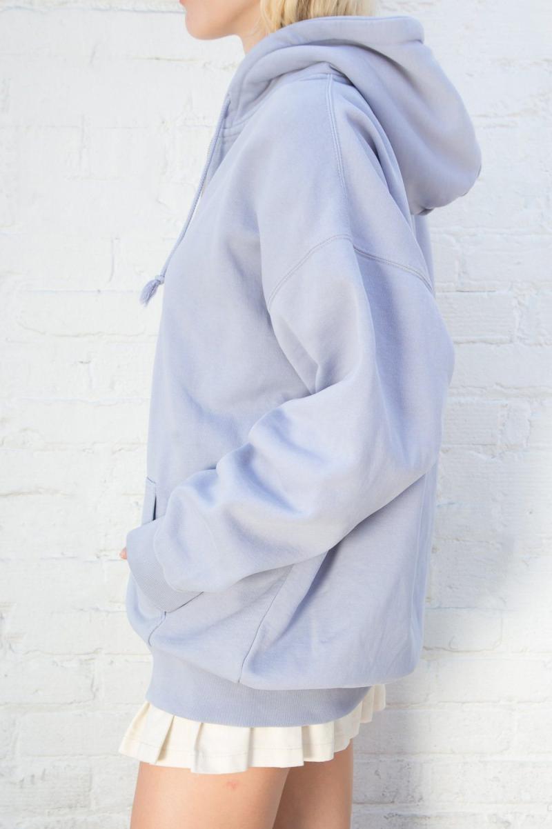 Women Sweatpants & Sweatshirts Christy Light Blue Hoodie Brandy Melville - 2