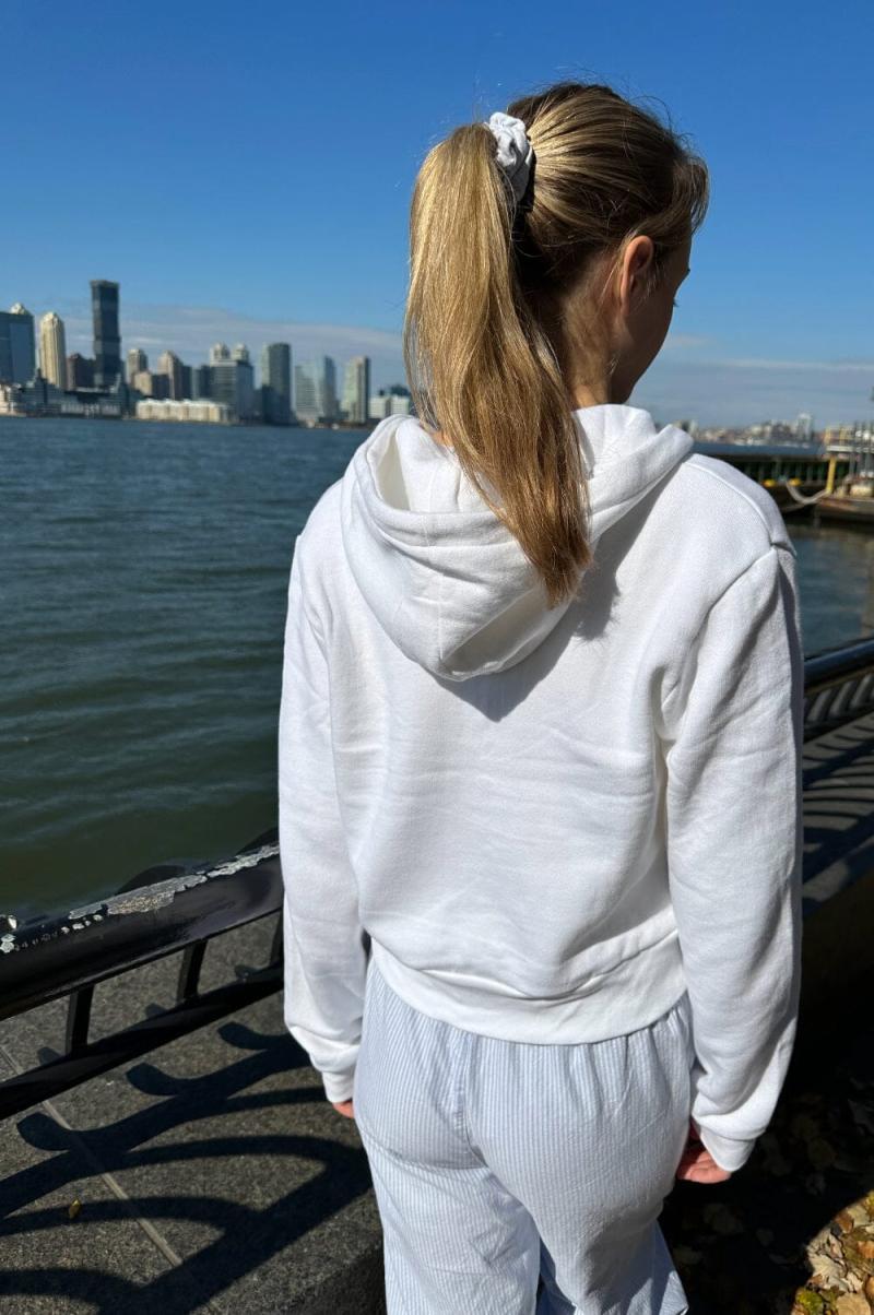 Women Crystal Hoodie Sweatpants & Sweatshirts White Brandy Melville - 3