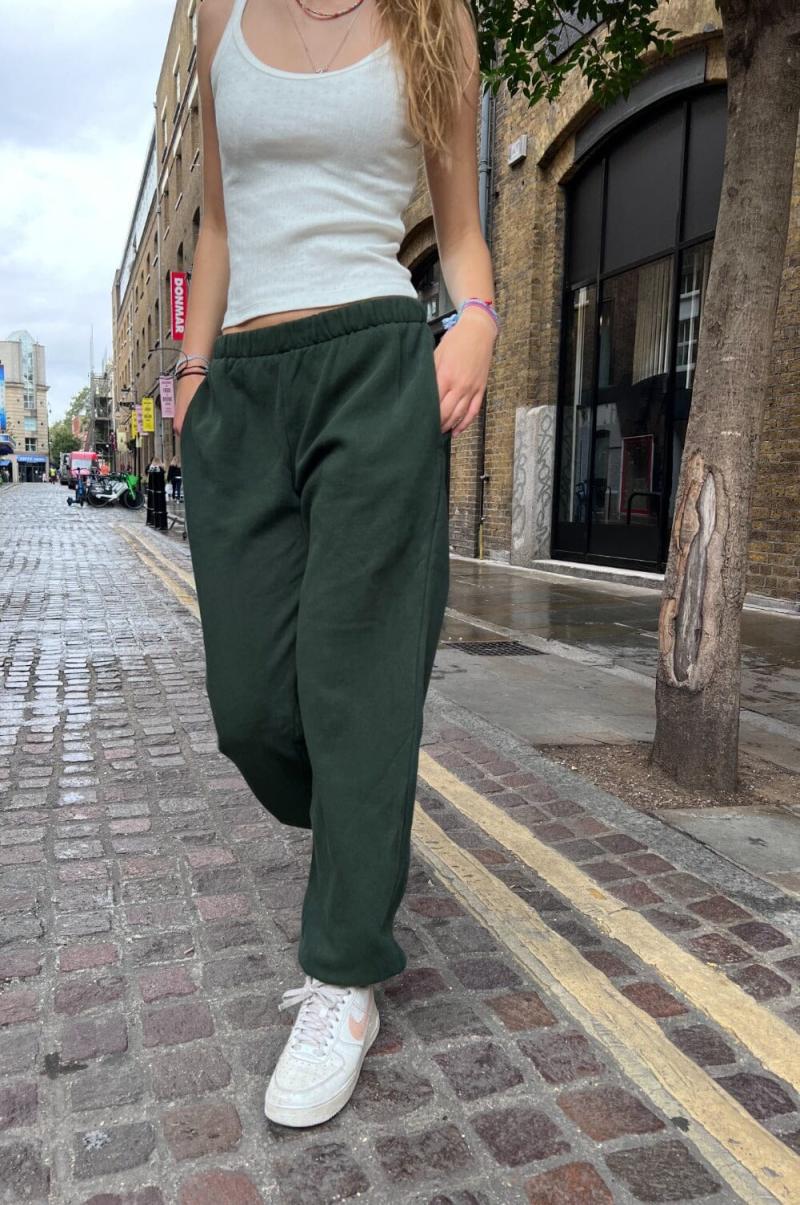 Rosa Sweatpants Brandy Melville Dark Green Sweatpants & Sweatshirts Women - 1