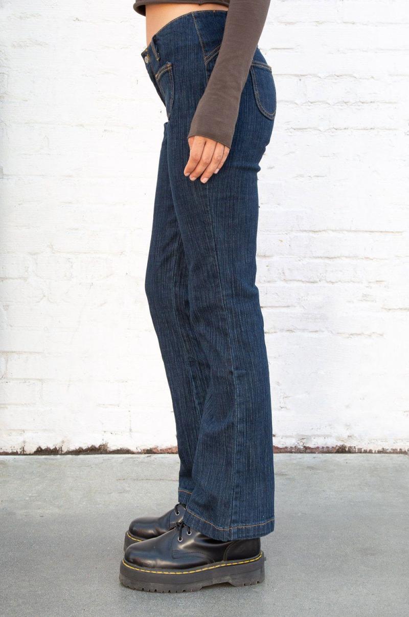 Women Dakota Denim Jeans Brandy Melville Bottoms Dark Wash 90S Denim - 1
