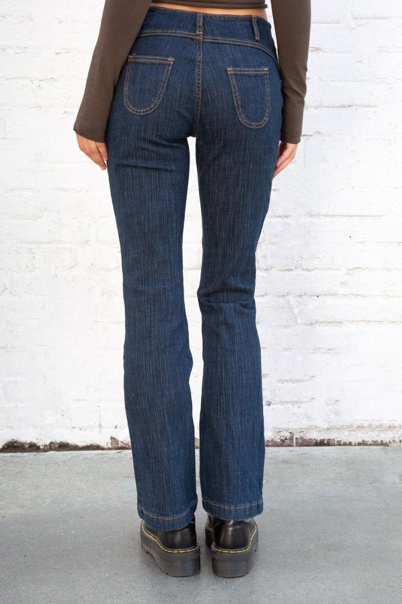 Women Dakota Denim Jeans Brandy Melville Bottoms Dark Wash 90S Denim - 2