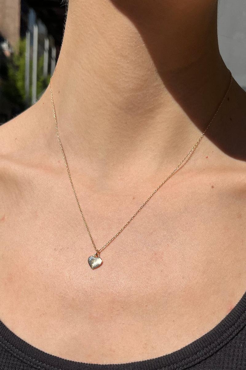 Heart Pendant Necklace Brandy Melville Women Jewelry Gold