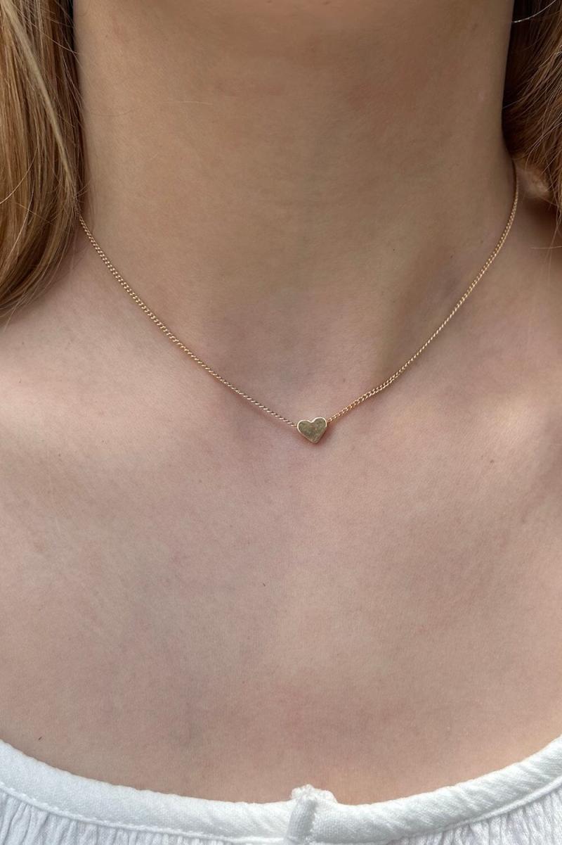 Jewelry Brandy Melville Heart Charm Necklace Gold Women - 1