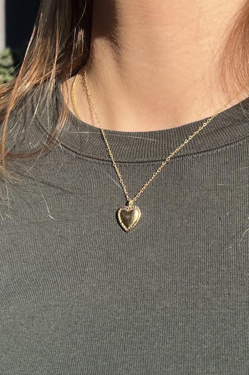 Brandy Melville Jewelry Heart Pendant Necklace Women Copper - 1