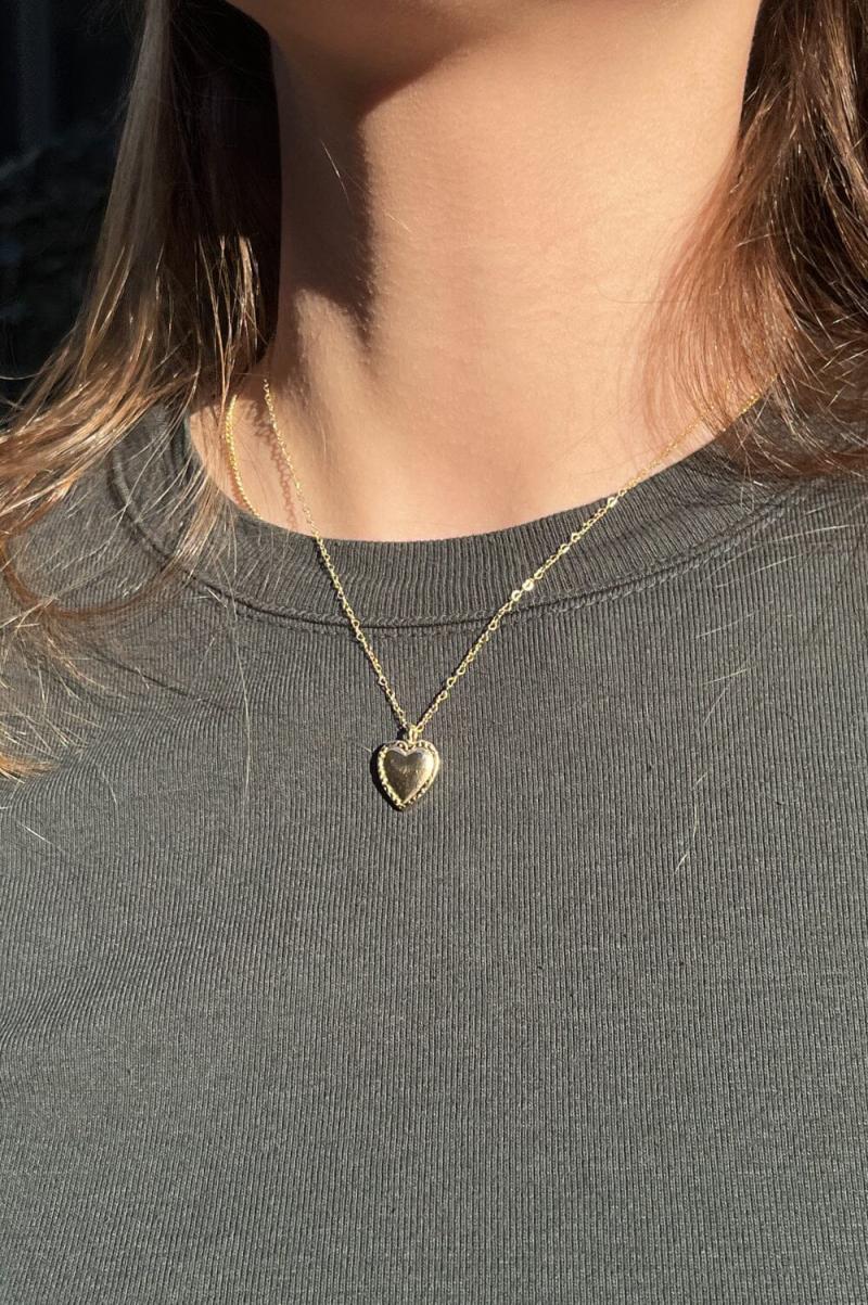 Brandy Melville Jewelry Heart Pendant Necklace Women Copper
