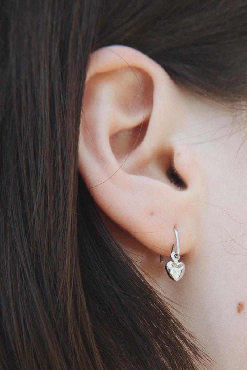 Jewelry Brandy Melville Gold Women Heart Charm Earrings - 3