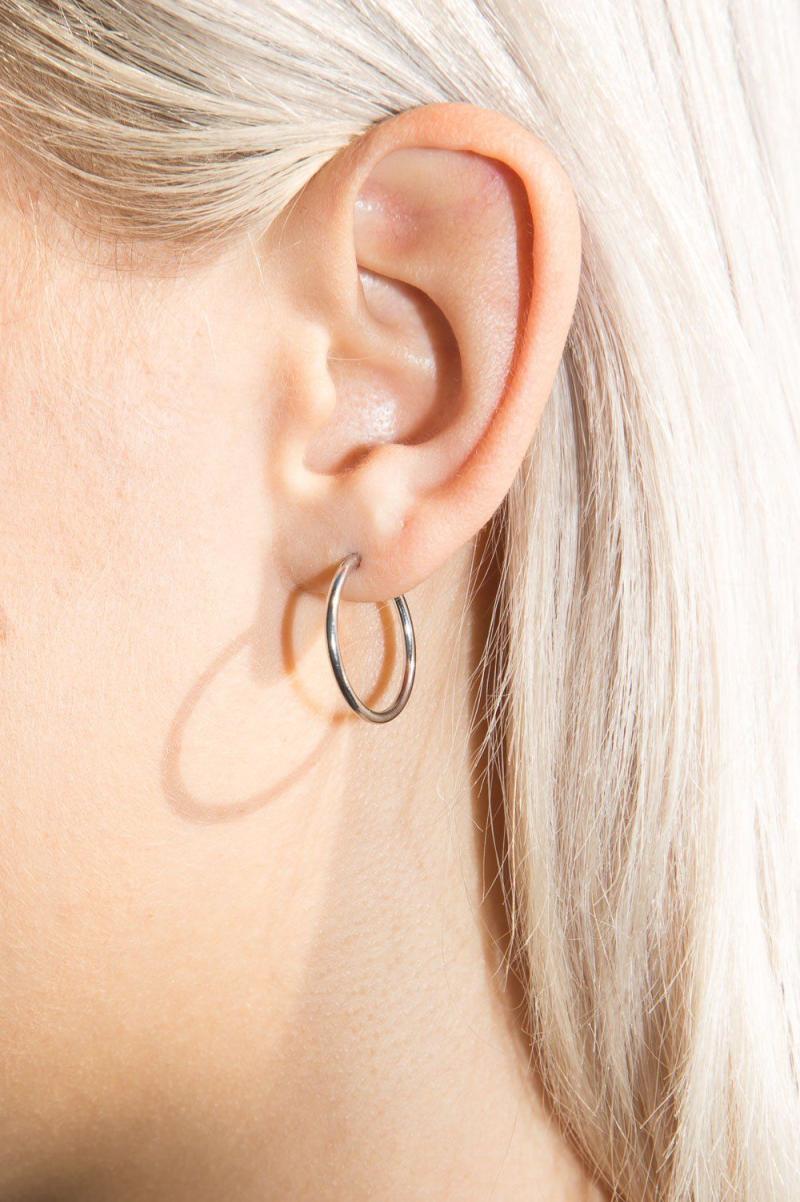 Silver Women Hoop Earrings Jewelry Brandy Melville - 1