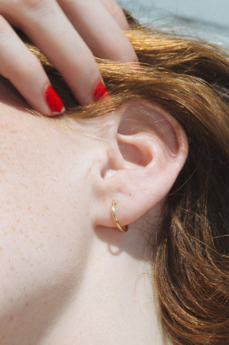Women Jewelry Brandy Melville Gold Infinity Hoop Earrings - 1