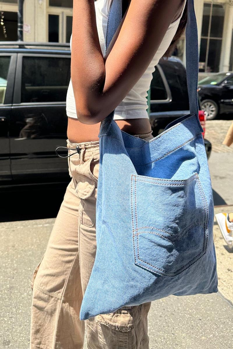 Denim Pocket Tote Bag Women Bags & Backpacks Denim Brandy Melville