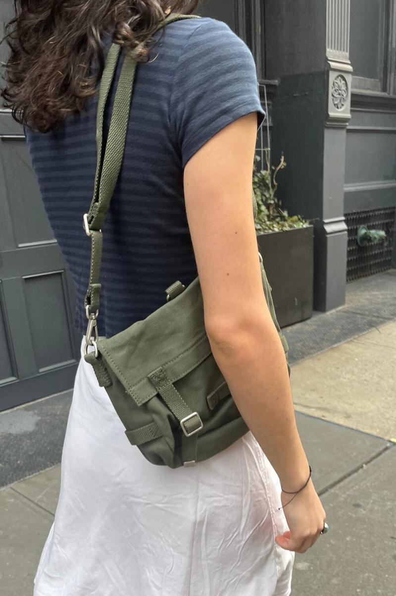 Military Green Bags & Backpacks Messenger Purse Women Brandy Melville - 1