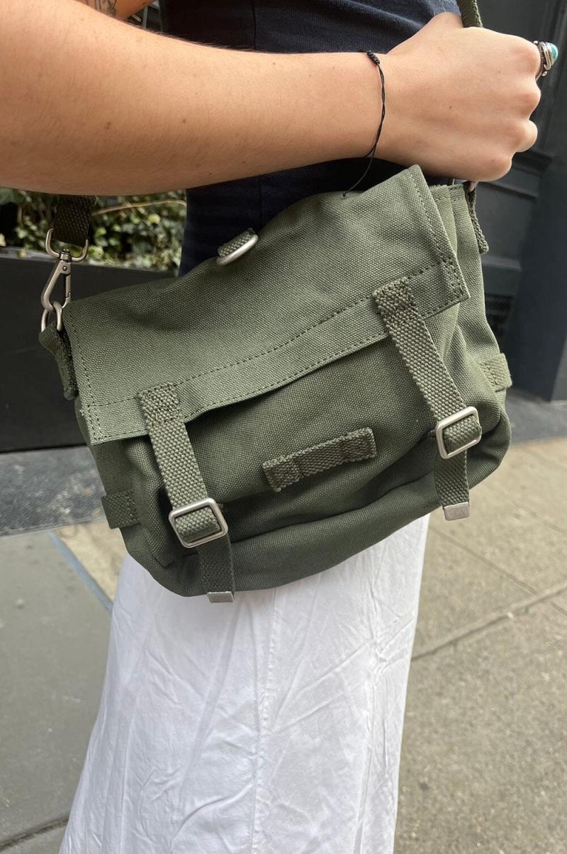 Military Green Bags & Backpacks Messenger Purse Women Brandy Melville - 2