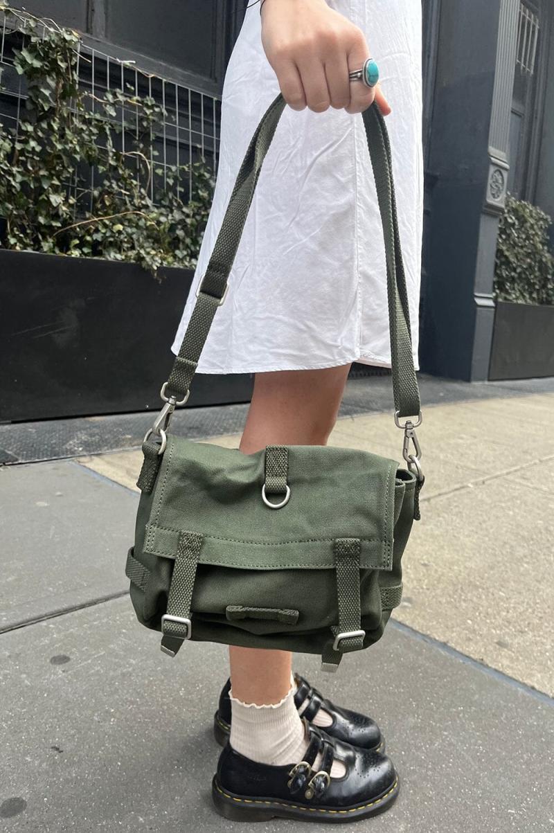 Military Green Bags & Backpacks Messenger Purse Women Brandy Melville
