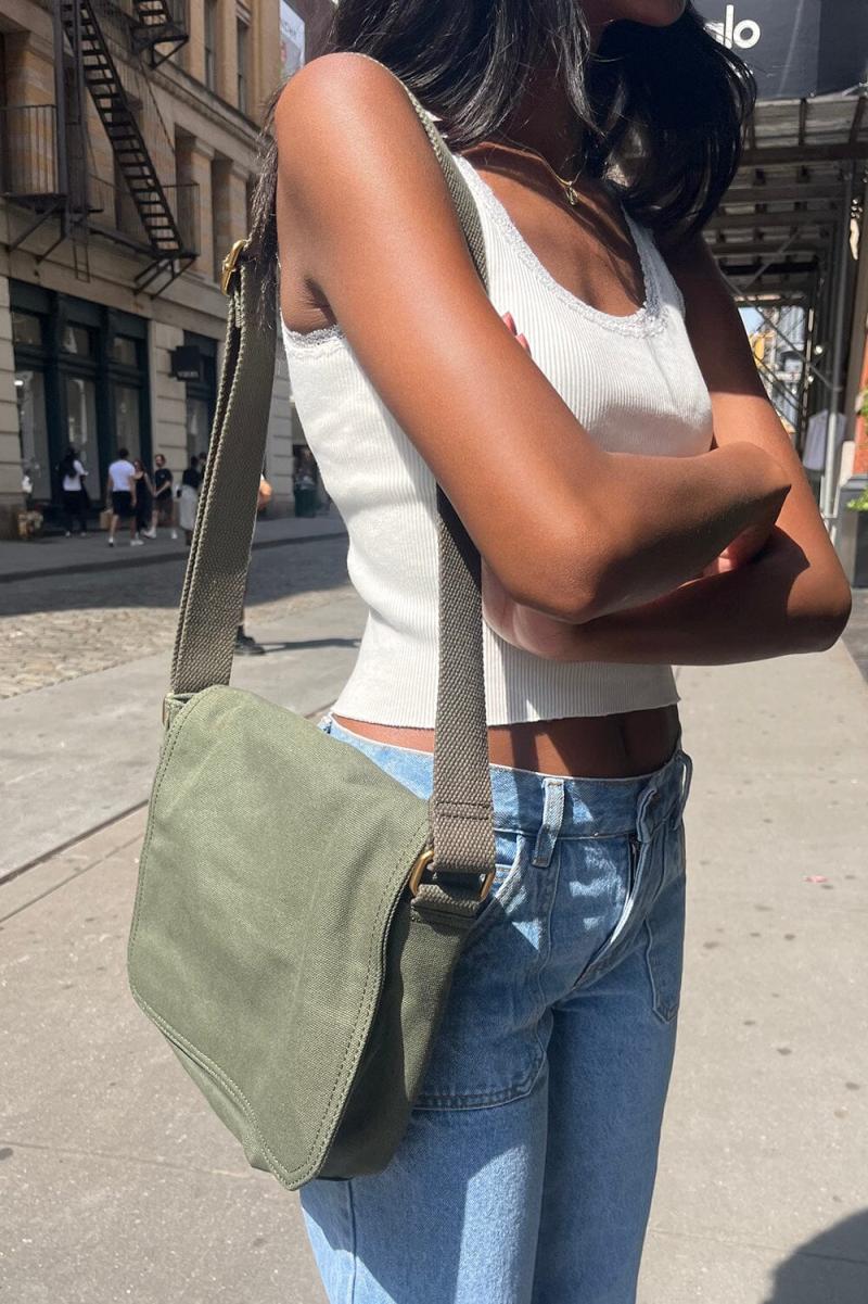 Bags & Backpacks Women Brandy Melville Military Green Messenger Bag - 1