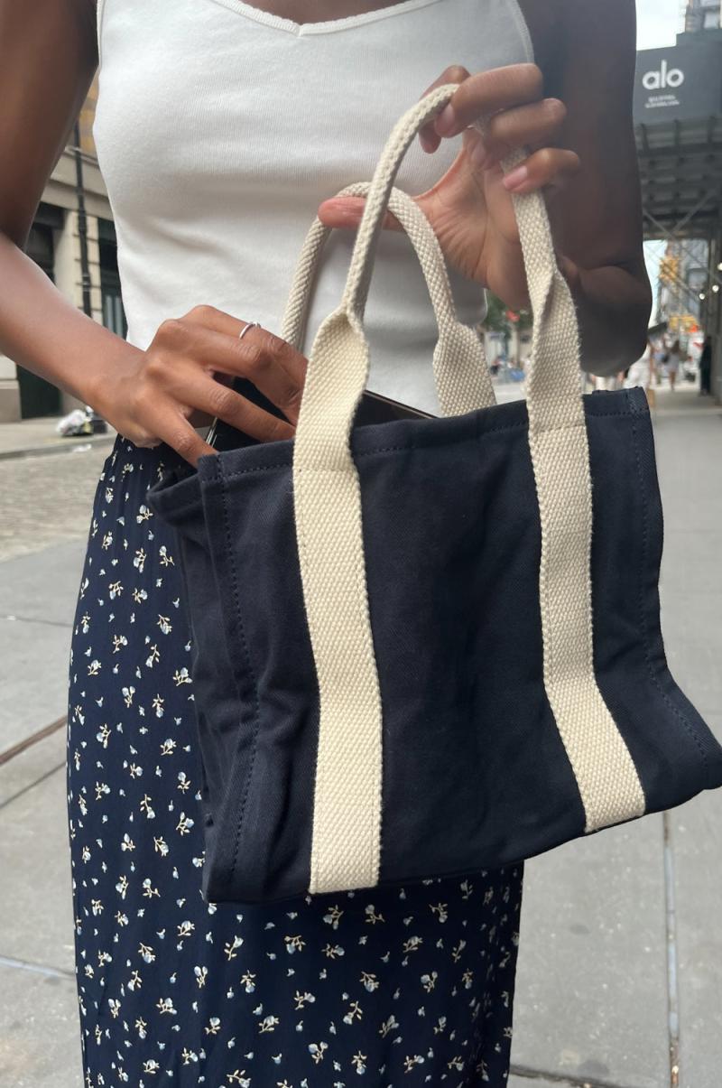 Navy Blue Women Brandy Melville Bags & Backpacks Mini Tote Bag - 3