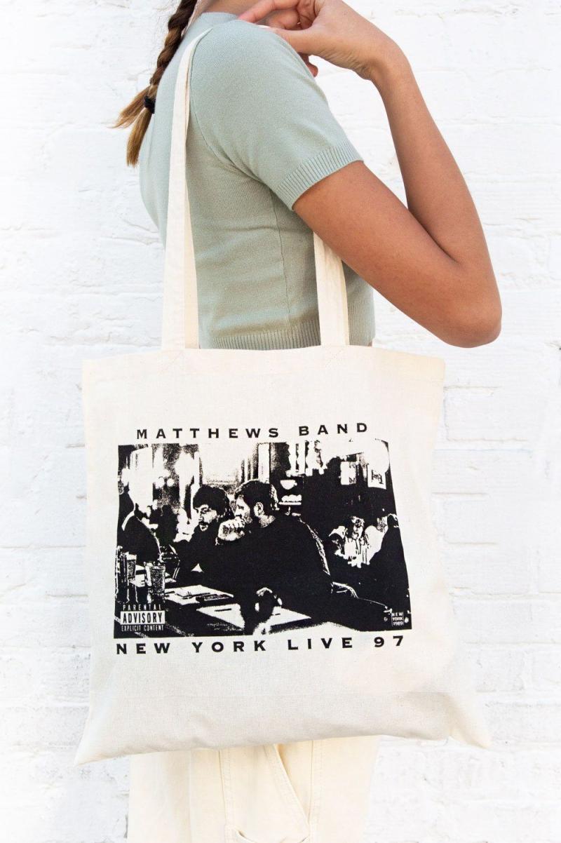 Women Bags & Backpacks Brandy Melville Ivory New York Live 97 Tote - 1