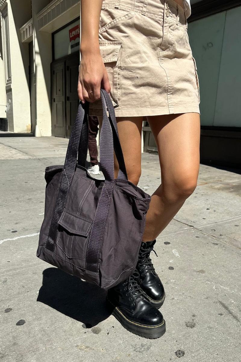Women Bags & Backpacks Brandy Melville Dark Grey Tote Bag - 1