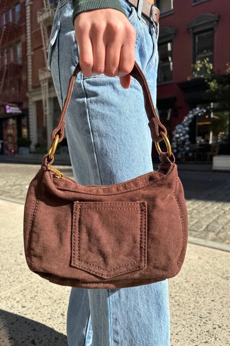 Women Chocolate Brown Bags & Backpacks Pocket Bag Brandy Melville - 3