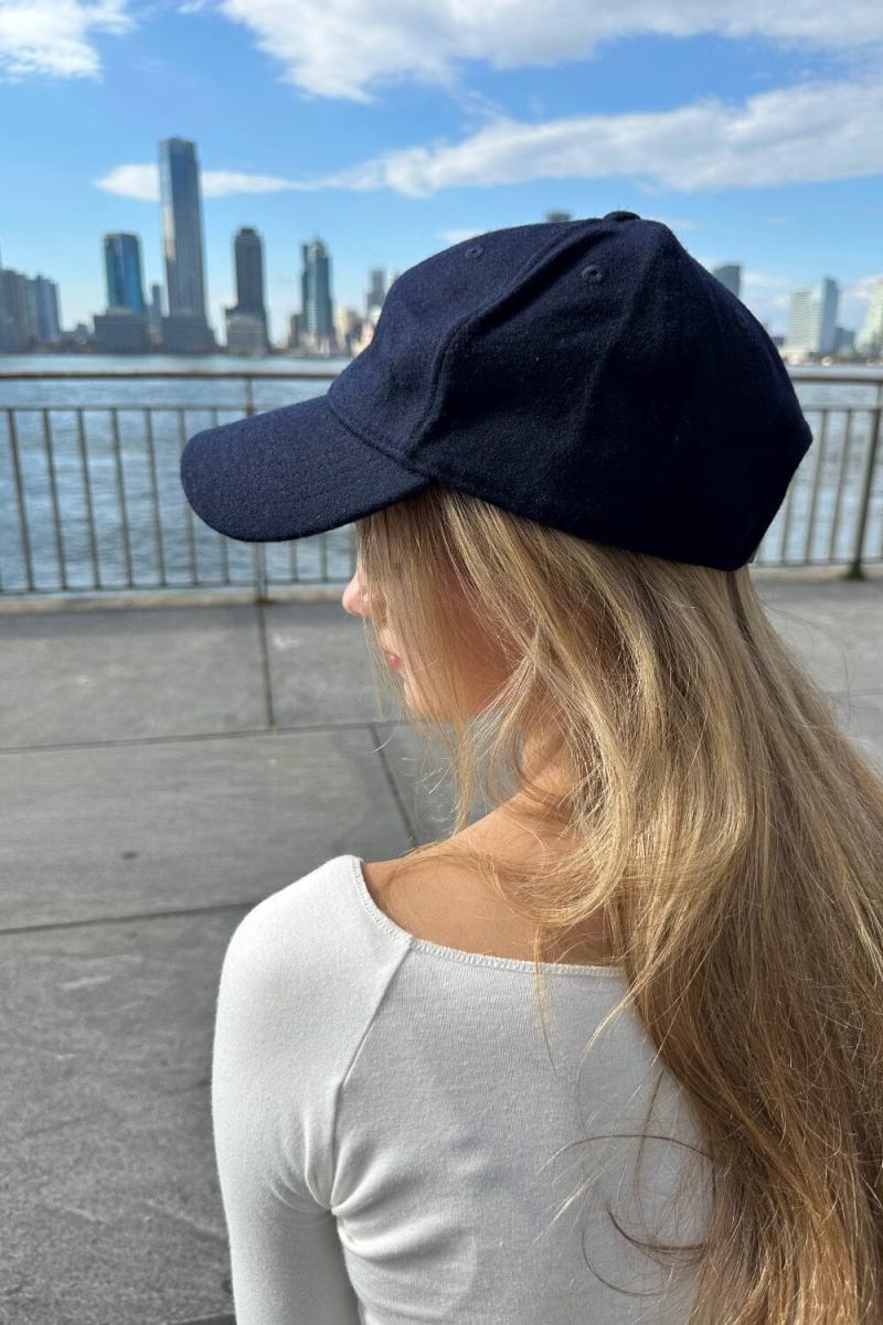 Brandy Melville Audrey Cap Hats & Caps Navy Blue Women