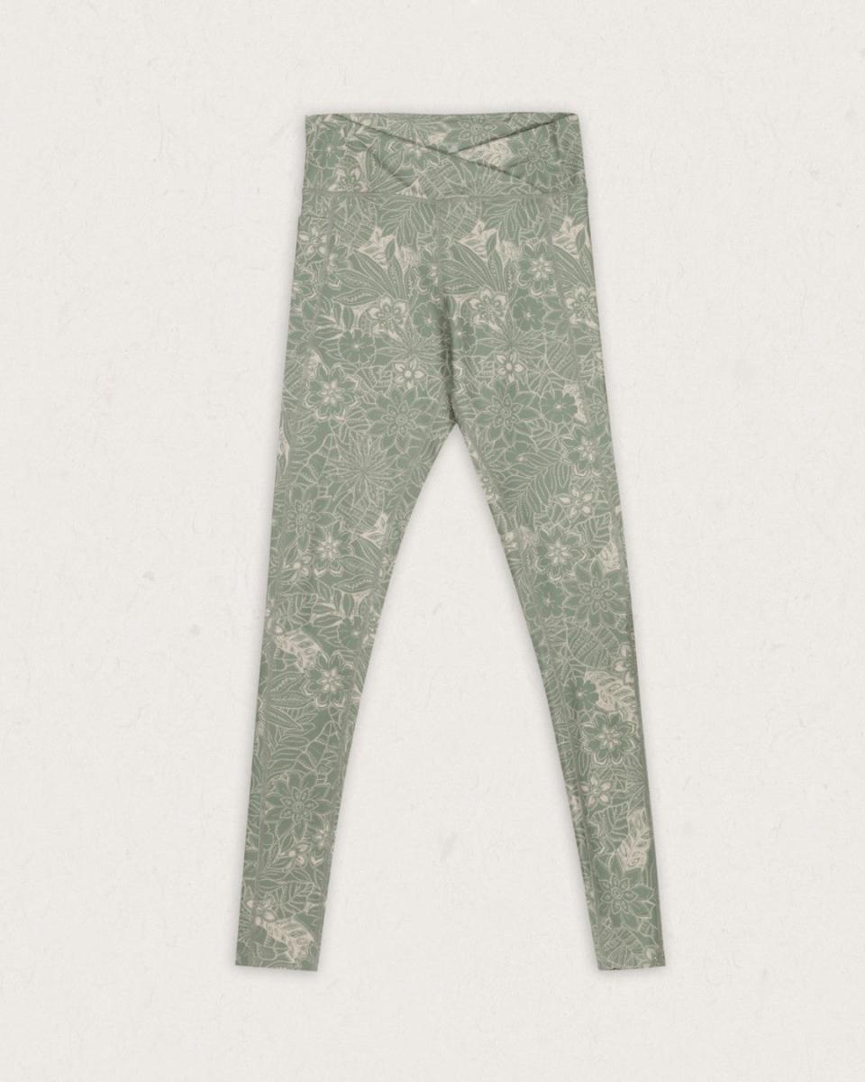Contemporary Pistachio Floral Women Passenger Clothing Fresh Air Recycled Leggings Dungarees & Trousers - 3