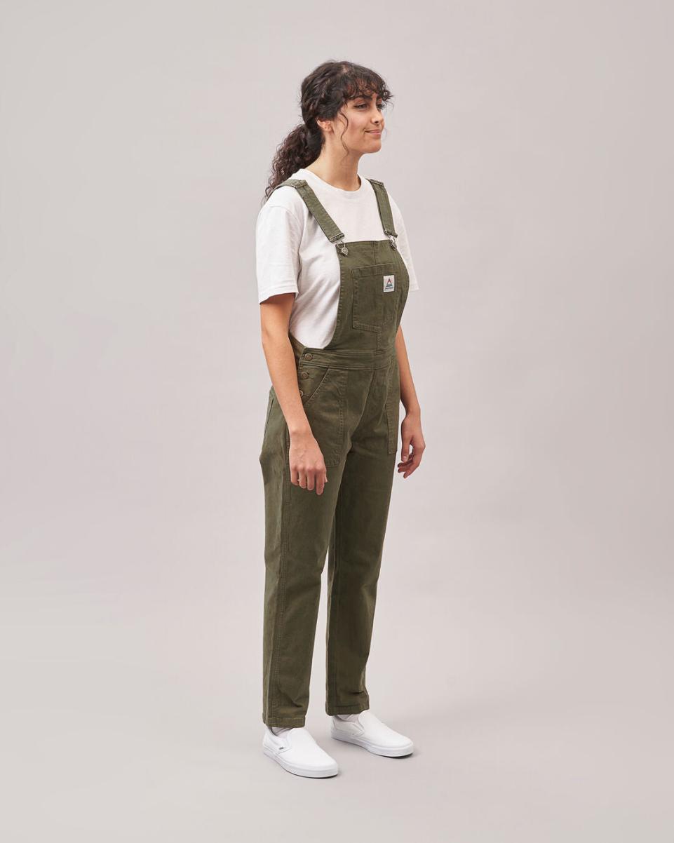 Dungarees & Trousers Khaki Handcrafted Roamist Organic Cotton Dungarees Passenger Clothing Women - 1