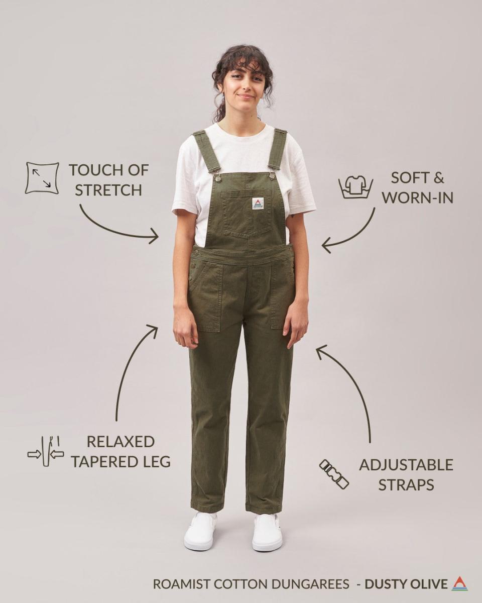 Dungarees & Trousers Khaki Handcrafted Roamist Organic Cotton Dungarees Passenger Clothing Women - 2