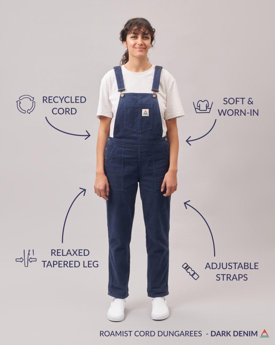 Exclusive Offer Dungarees & Trousers Roamist Cord Dungarees Dark Denim Passenger Clothing Women - 2