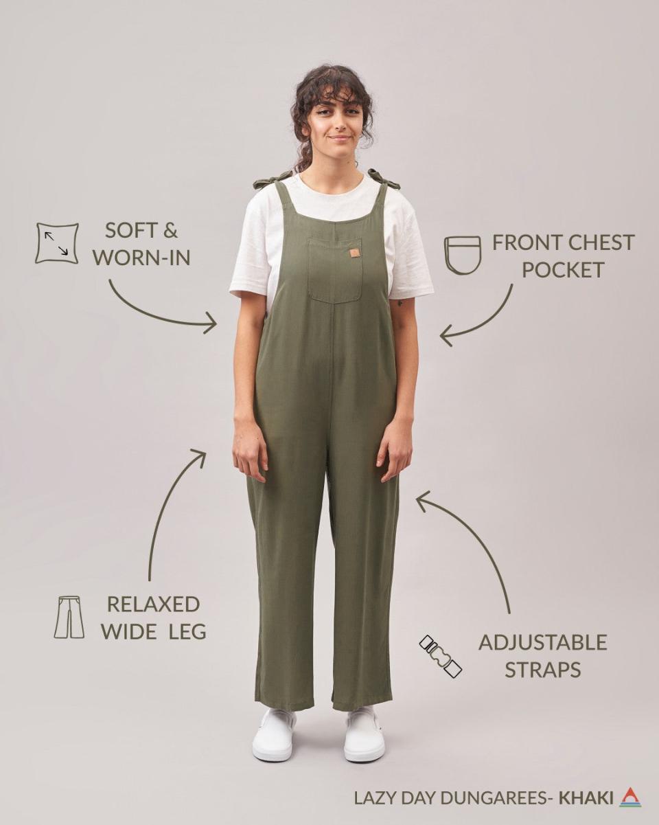 Passenger Clothing Lazy Day Dungarees Dungarees & Trousers Final Clearance Khaki Women - 2