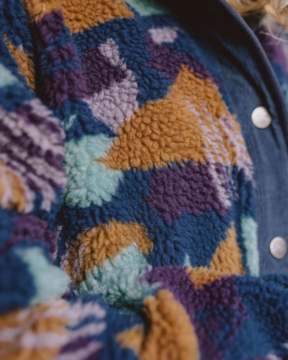 Passenger Clothing Fleece Women Cozy Deep Blue Camo Pattern Clover Recycled Deep - 4