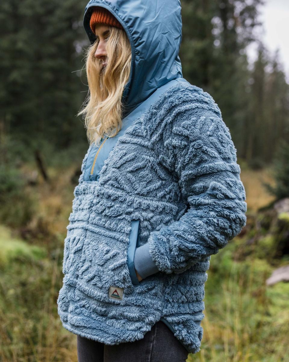 Fleece Women Passenger Clothing Limited Washed Blue Holistic Sherpa Hooded Fleece - 1