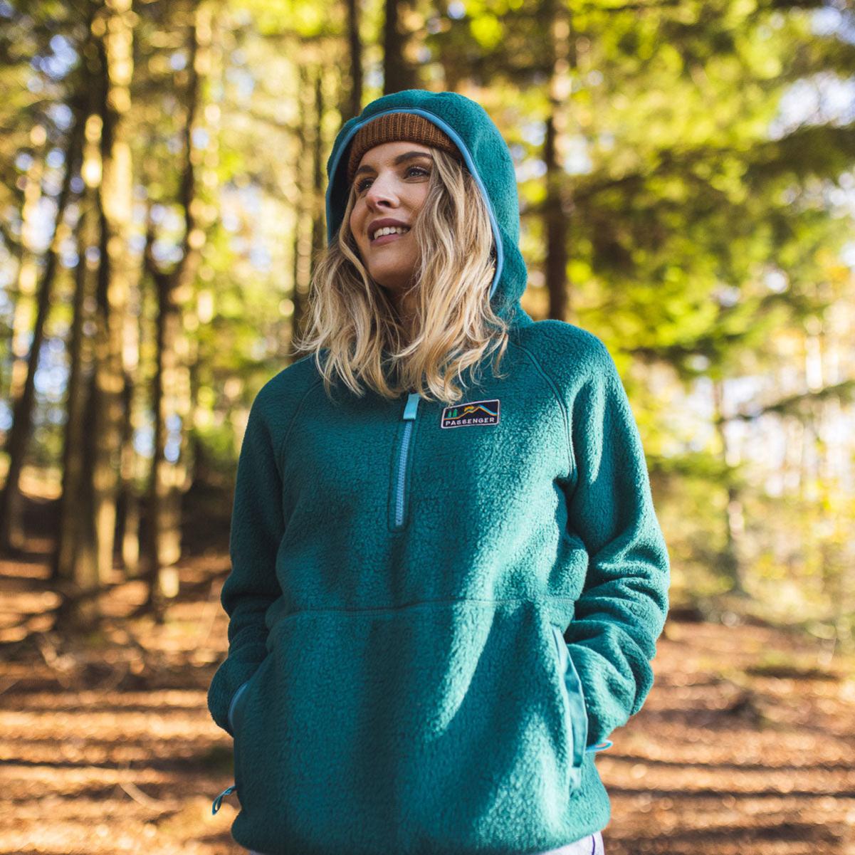 Maine Hooded Recycled Sherpa Fleece Storm Green Fleece Introductory Offer Passenger Clothing Women - 3