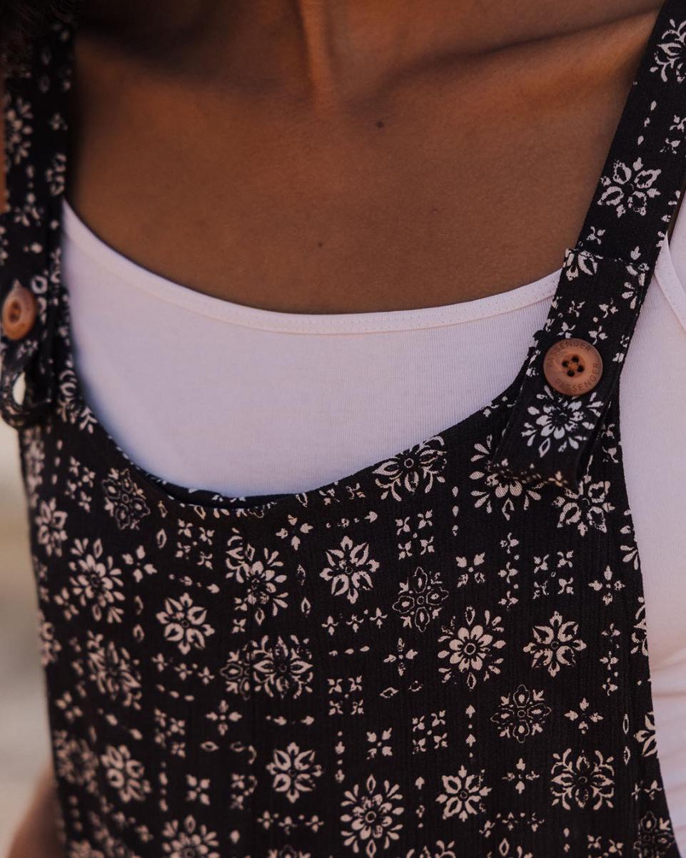 Simple Tile Faded Black Women Simple Jumpsuits & Playsuits Safron Playsuit Passenger Clothing - 2