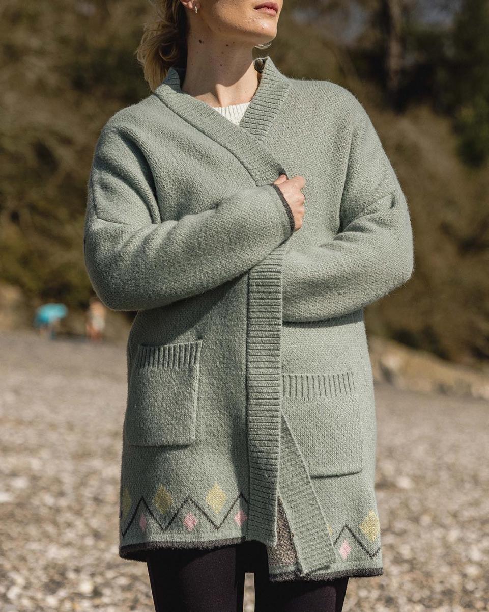 Deal Passenger Clothing Pistachio Women Knitwear Leif Recycled Yarn Cardigan - 1