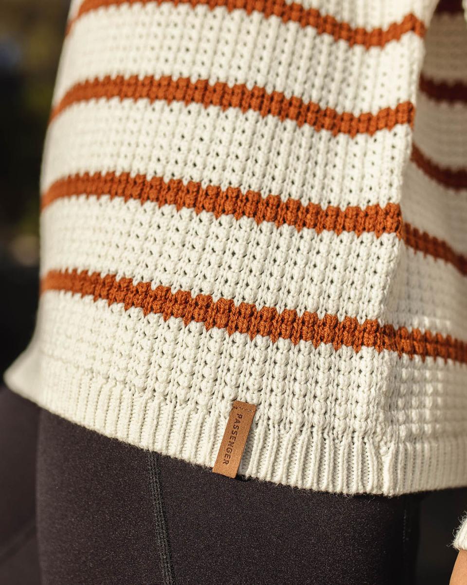 Lakewood Organic Cotton Knitted Jumper Cozy Women Knitwear Passenger Clothing Glazed Ginger Stripe - 2