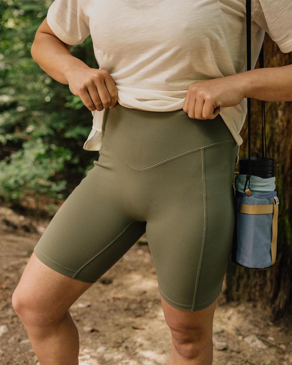Route Recycled Active Short Pants Secure Dusty Olive Women Passenger Clothing - 2