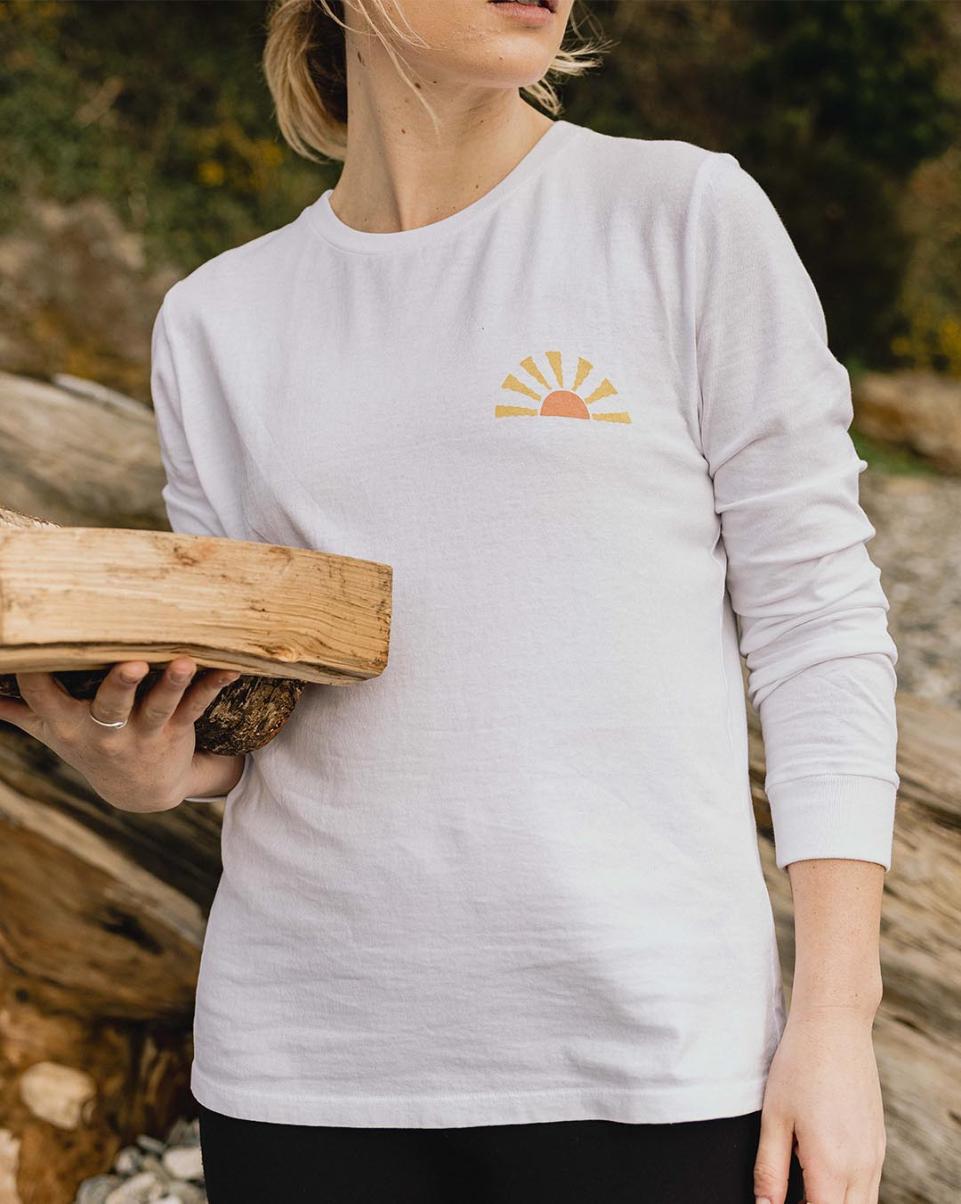Women Long Sleeve T-Shirts Drifters Recycled Cotton Ls T Passenger Clothing Unique White - 3