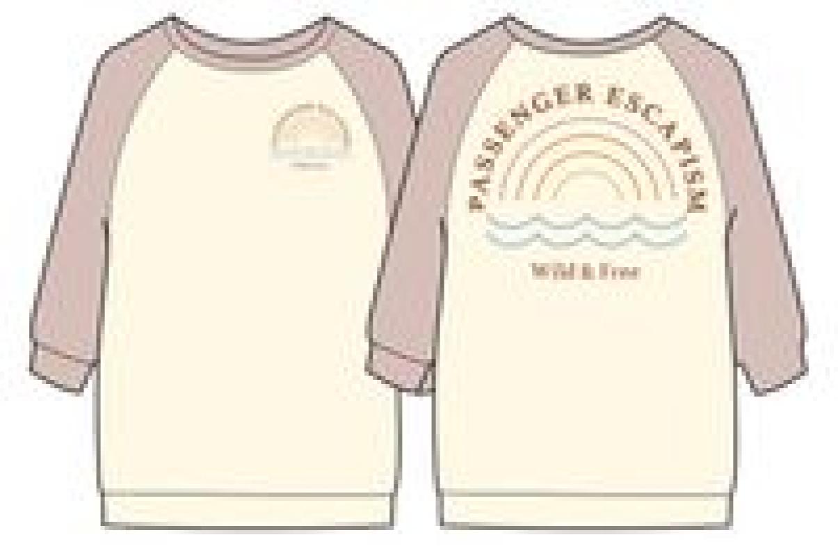 Women Rainbow Recycled Cotton Ls T Long Sleeve T-Shirts Timeless Peach Whip Passenger Clothing - 4