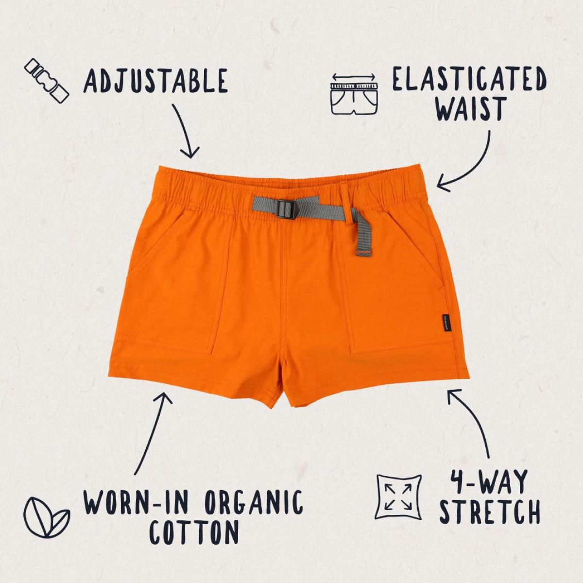 Passenger Clothing Del Sur Hemp All Purpose Shorts Women Shorts Liquidation Sunrise Orange - 1