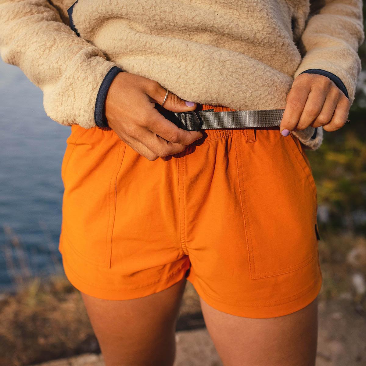 Passenger Clothing Del Sur Hemp All Purpose Shorts Women Shorts Liquidation Sunrise Orange - 4