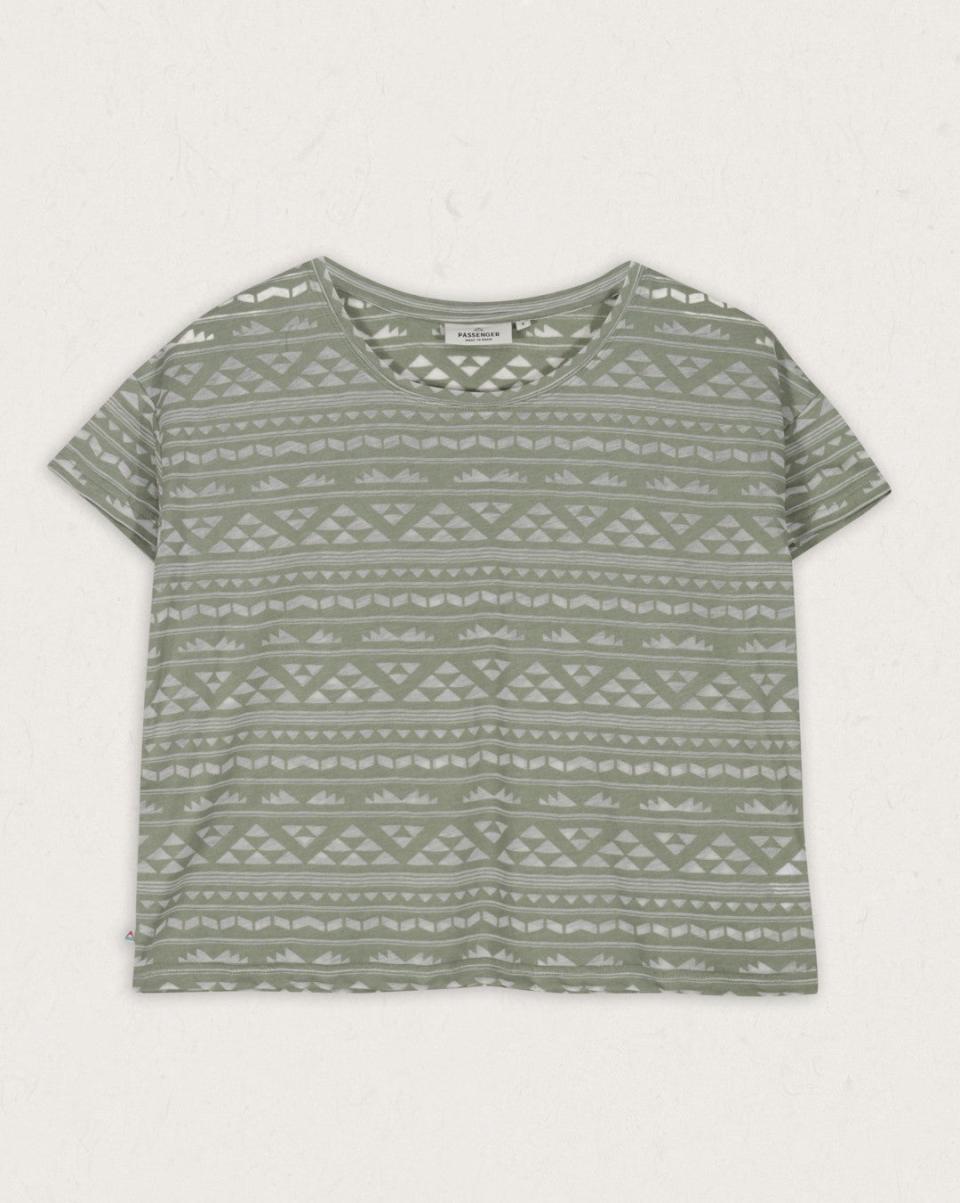 Kirra Recycled Devore T Passenger Clothing Fashionable Pistachio Women Tops & T-Shirts - 4