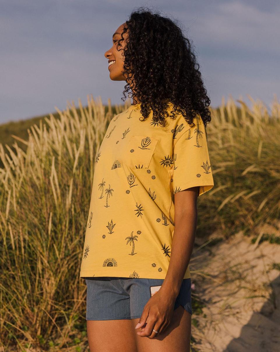 Yerba Recycled Cotton T Ochre Yellow Tops & T-Shirts Women Pioneer Passenger Clothing