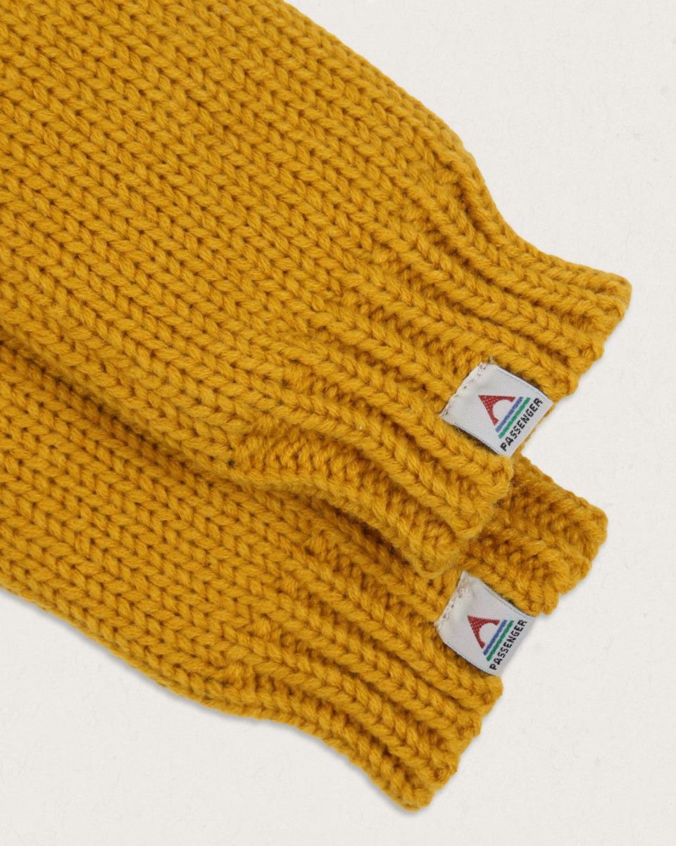 Gloves Passenger Clothing Secure Flurry Recycled Fleece Lined Fingerless Mittens Dandelion Yellow Women - 1