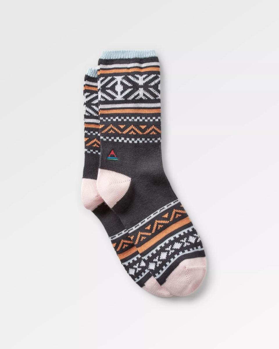 Socks Women Passenger Clothing Chic Charcoal Organic Midweight Patterned Socks