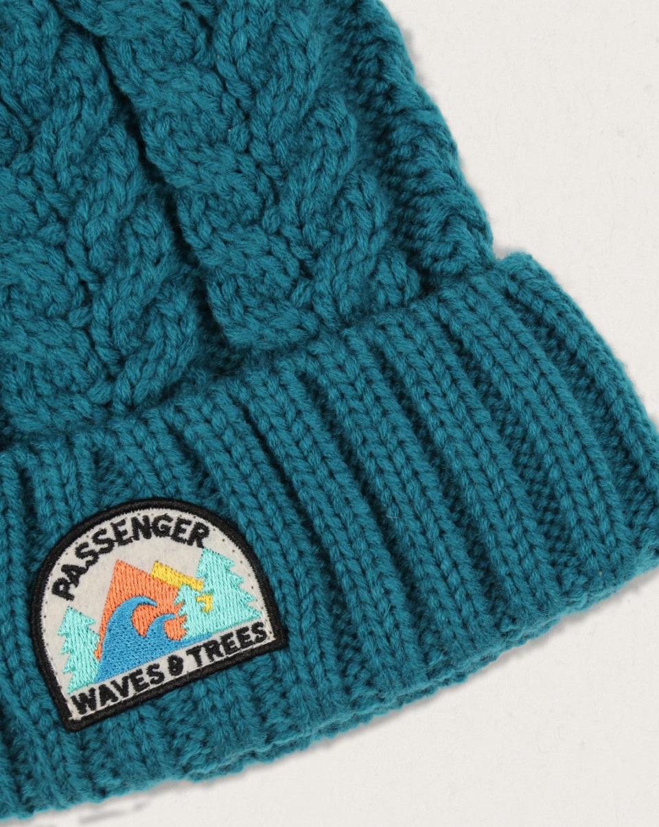 Women Drifter Fleece Lined Recycled Bobble Hat Beanies Passenger Clothing Store Shaded Spruce - 1