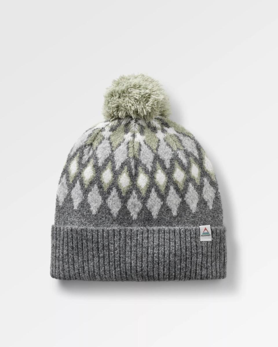 Grey Marl Passenger Clothing Women Snowdrop Recycled Bobble Hat Beanies Optimize