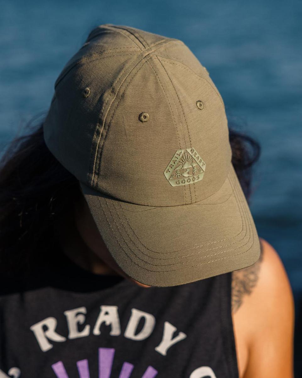 Active Recycled 6 Panel Cap Passenger Clothing Trending Caps & Hats Women Dusty Olive - 3