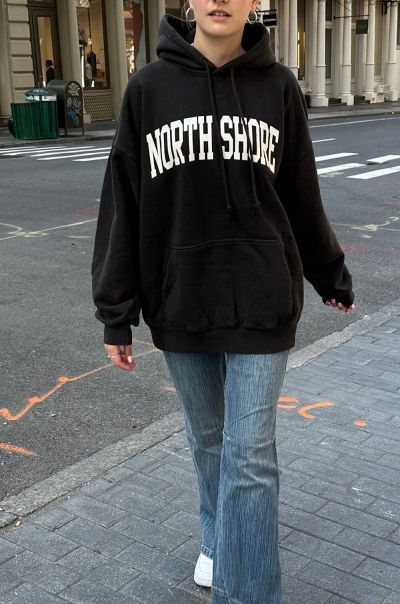 Brandy Melville Christy North Shore Hoodie Sweatpants & Sweatshirts Black Women